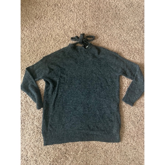 NWT Charcoal tie neck sweater. - Picture 3 of 5